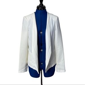 Harlowe & Graham White Open Blazer Lightweight Career Office M 2666